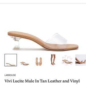 NIB Larroude Vivi Lucite, Vinyl Clear Kid Skin Tan, Size Women’s 9